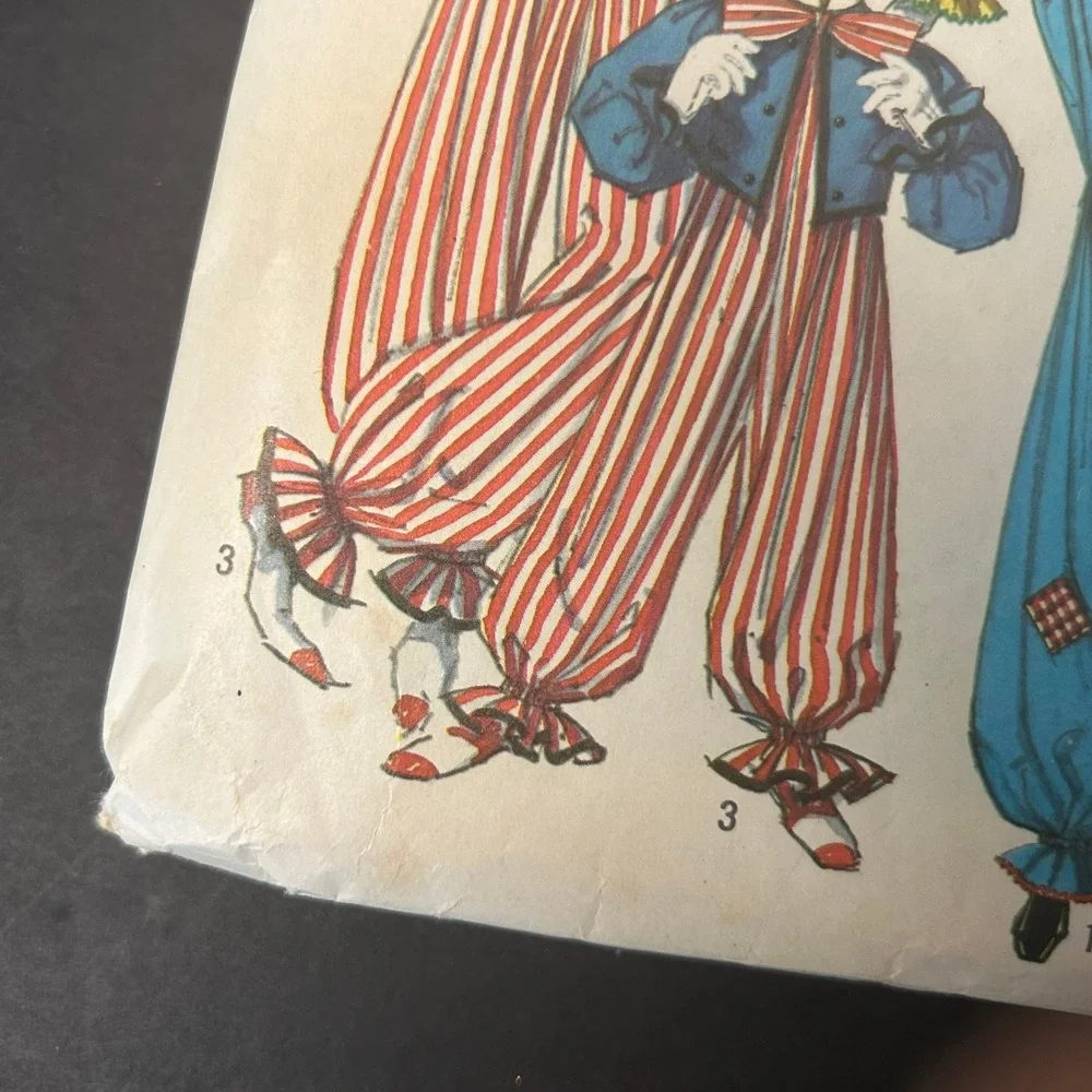 Vintage 70's Simplicity 9051 Clown Costume Pattern Adult Medium Kids Multi-Size